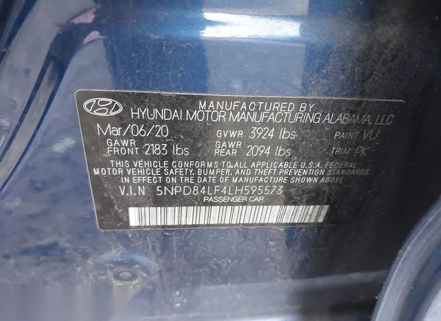 5NPD84LF4LH595573 2020 2020 Hyundai Elantra- Limited 9