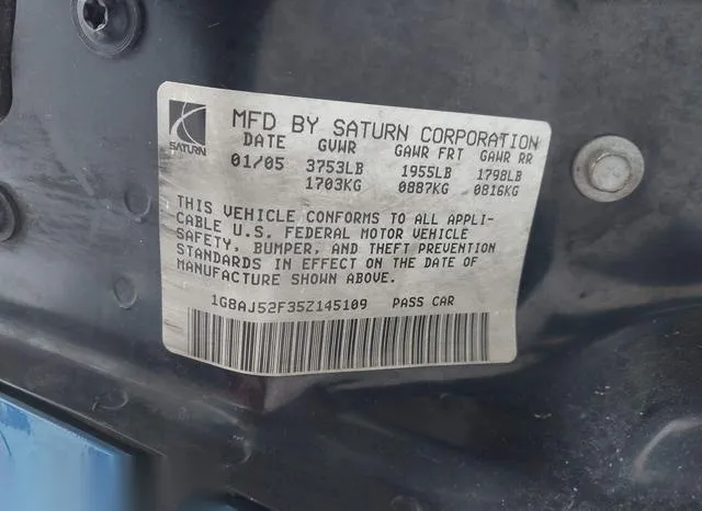 1G8AJ52F35Z145109 2005 2005 Saturn Ion- 2 9