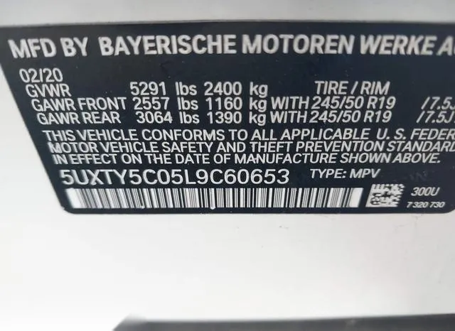 5UXTY5C05L9C60653 2020 2020 BMW X3- Xdrive30I 9