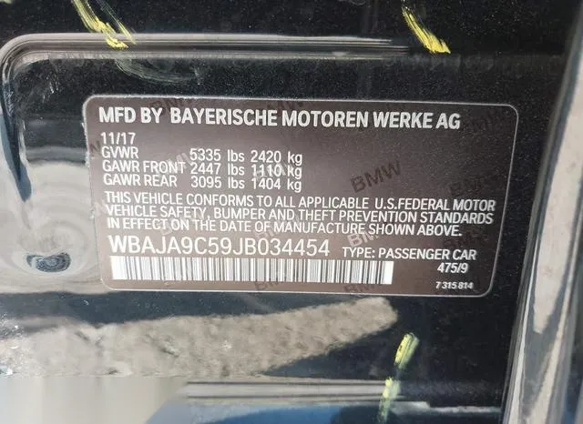 WBAJA9C59JB034454 2018 2018 BMW 5 Series- 530E Iperformance 9