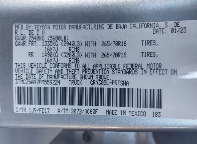 3TMCZ5AN7PM559224 2023 2023 Toyota Tacoma- Trd Off Road 9