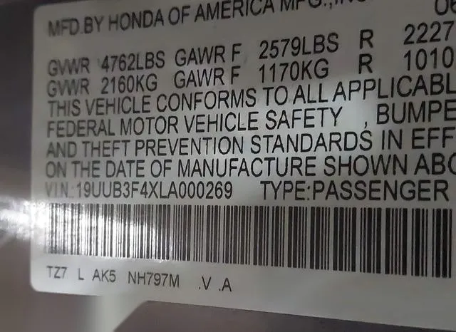 19UUB3F4XLA000269 2020 2020 Acura TLX- Tech Package 9