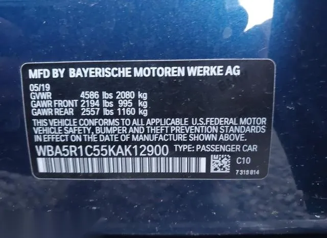 WBA5R1C55KAK12900 2019 2019 BMW 3 Series- 330I 9