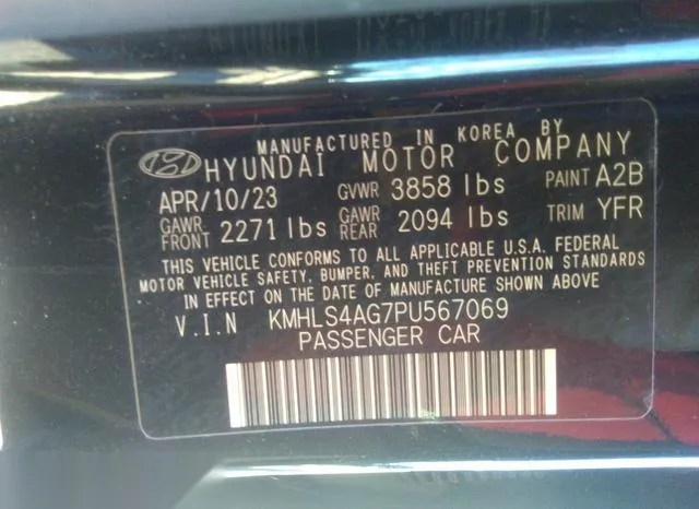 KMHLS4AG7PU567069 2023 2023 Hyundai Elantra- Sel 9