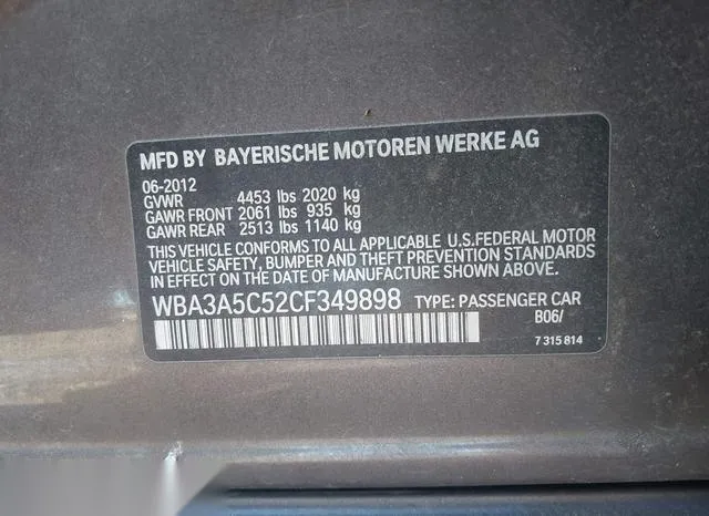 WBA3A5C52CF349898 2012 2012 BMW 3 Series- 328I 9