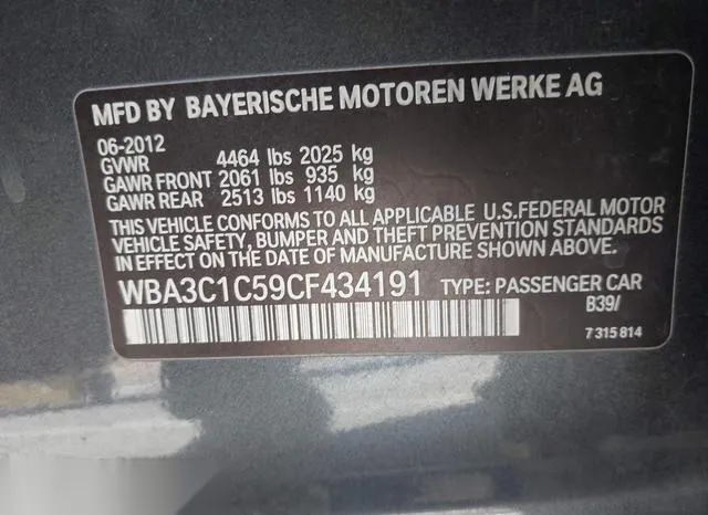 WBA3C1C59CF434191 2012 2012 BMW 3 Series- 328I 9