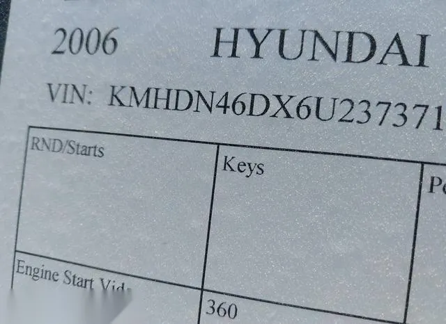 KMHDN46DX6U237371 2006 2006 Hyundai Elantra- Gls/Limited 9