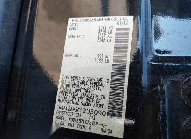 1N4AL2AP5CC203090 2012 2012 Nissan Altima- 2-5 S 9