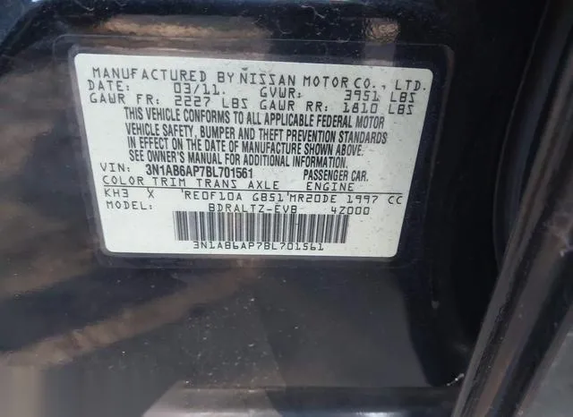 3N1AB6AP7BL701561 2011 2011 Nissan Sentra- 2-0SR 9