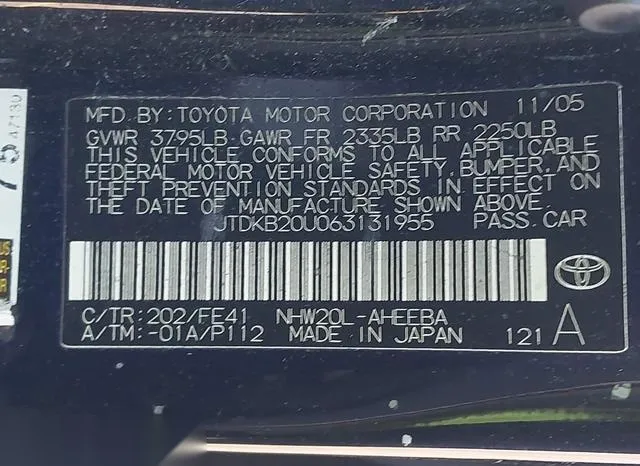 JTDKB20U063131955 2006 2006 Toyota Prius 9