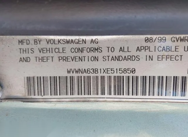 WVWNA63B1XE515850 1999 1999 Volkswagen Passat- Gls 9