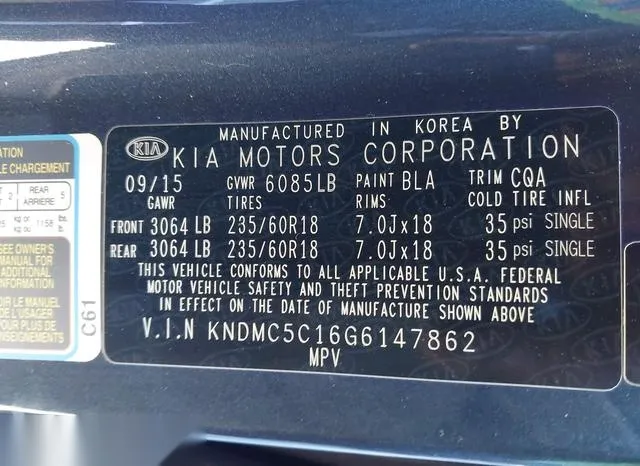 KNDMC5C16G6147862 2016 2016 KIA Sedona- SX 9