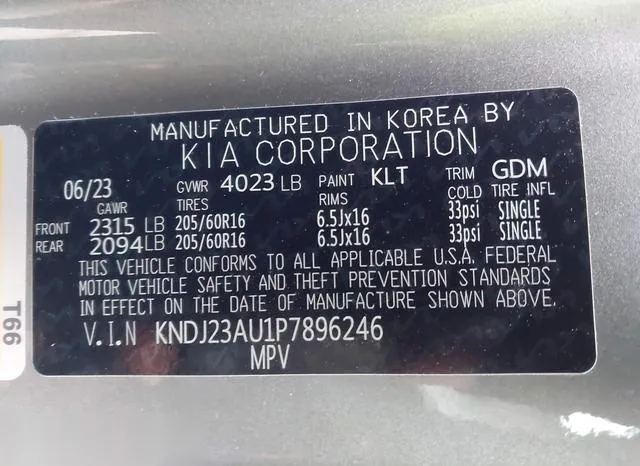 KNDJ23AU1P7896246 2023 2023 KIA Soul- LX 9