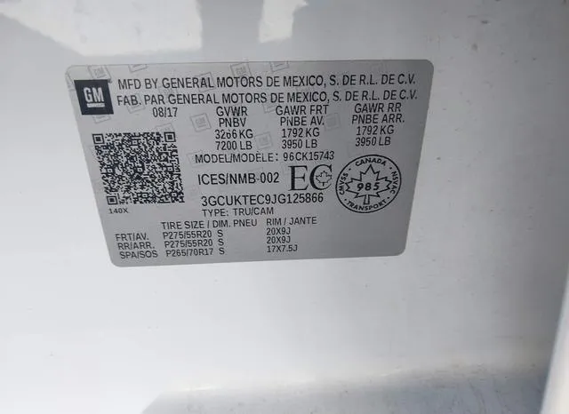 3GCUKTEC9JG125866 2018 2018 Chevrolet Silverado 1500- High 9