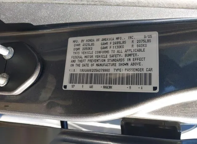 19UUA66205A079960 2005 2005 Acura TL 9