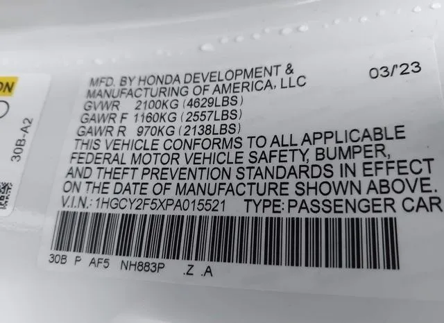 1HGCY2F5XPA015521 2023 2023 Honda Accord- Hybrid Sport 9