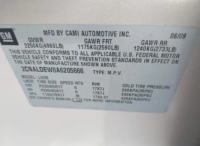 2CNALDEW8A6205666 2010 2010 Chevrolet Equinox- LT 9