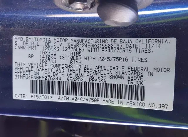 3TMMU4FN6FM076344 2015 2015 Toyota Tacoma- Base V6 9