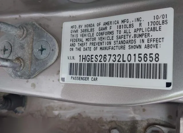 1HGES26732L015658 2002 2002 Honda Civic- EX 9