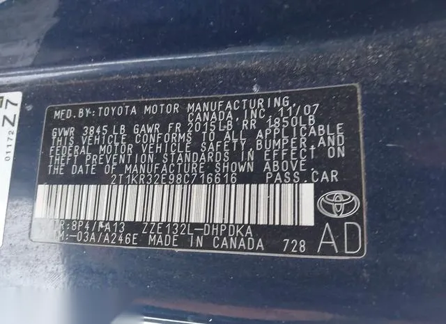 2T1KR32E98C716616 2008 2008 Toyota Matrix 9