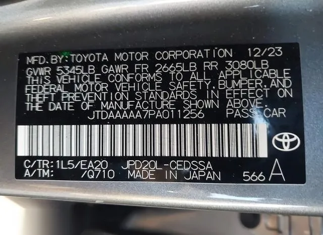 JTDAAAAA7PA011256 2023 2023 Toyota Mirai- Xle 9