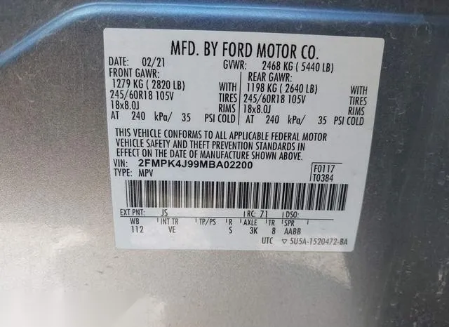 2FMPK4J99MBA02200 2021 2021 Ford Edge- Sel 9