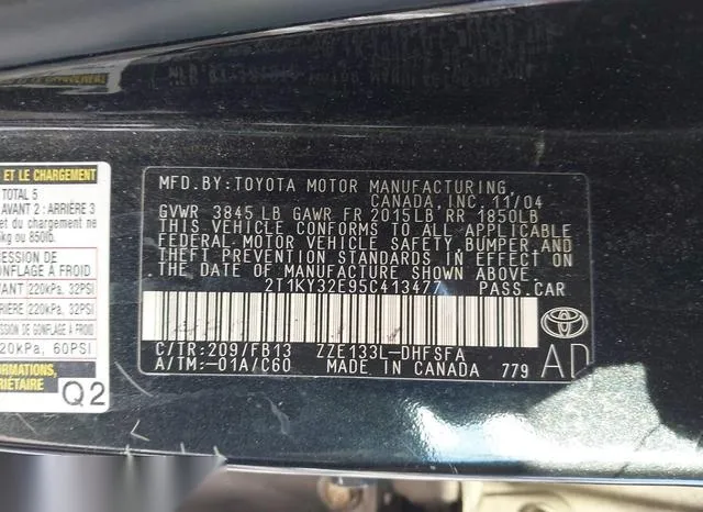 2T1KY32E95C413477 2005 2005 Toyota Matrix- Xrs 9