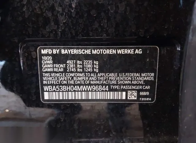 WBA53BH04MWW96844 2021 2021 BMW 5 Series- 530I 9