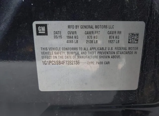 1G1PC5SB4F7282136 2015 2015 Chevrolet Cruze- 1Lt Auto 9