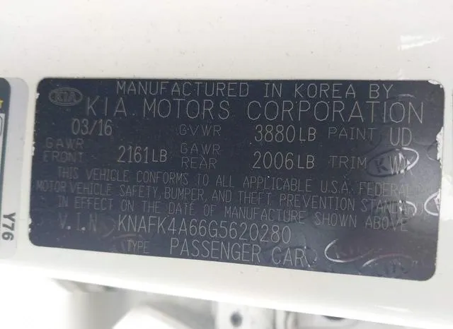 KNAFK4A66G5620280 2016 2016 KIA Forte- LX 9