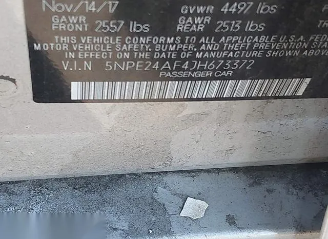 5NPE24AF4JH673372 2018 2018 Hyundai Sonata- SE 9