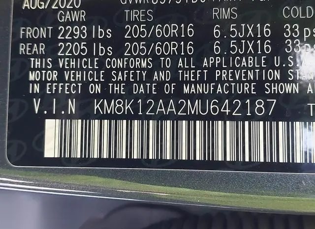 KM8K12AA2MU642187 2021 2021 Hyundai Kona- SE 9