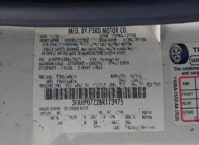 3FAHP07Z28R173975 2008 2008 Ford Fusion- SE 9