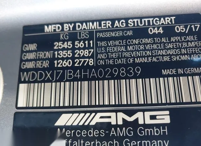 WDDXJ7JB4HA029839 2017 2017 Mercedes-Benz AMG S 63- 4Matic 9