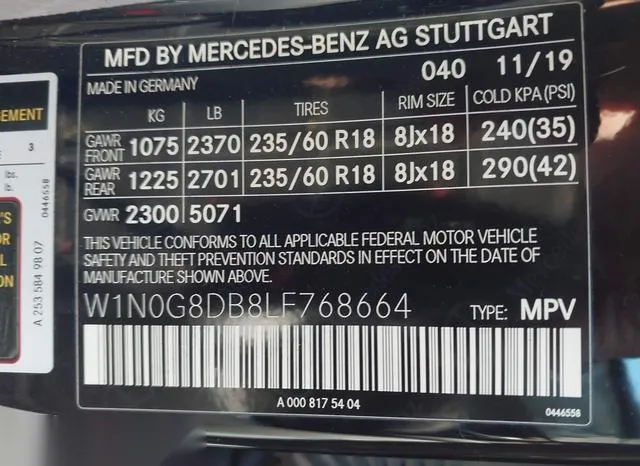 W1N0G8DB8LF768664 2020 2020 Mercedes-Benz GLC 300 9