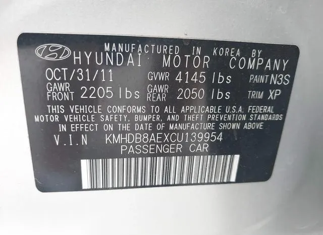 KMHDB8AEXCU139954 2012 2012 Hyundai Elantra- Touring Gls 9