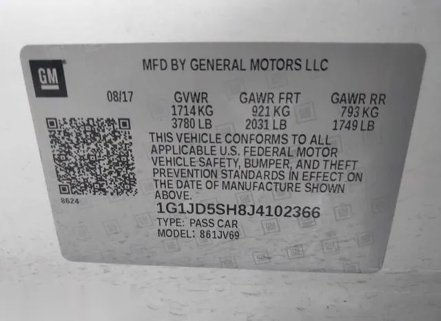 1G1JD5SH8J4102366 2018 2018 Chevrolet Sonic- Lt Auto 9