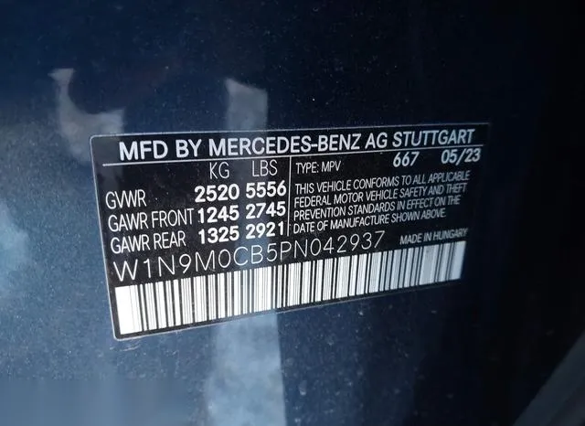 W1N9M0CB5PN042937 2023 2023 Mercedes-Benz Eqb 250 Suv 9