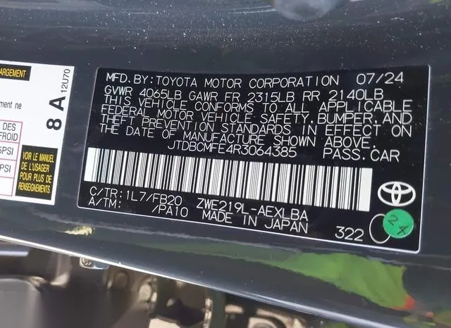 JTDBCMFE4R3064385 2024 2024 Toyota Corolla- Hybrid Le 9