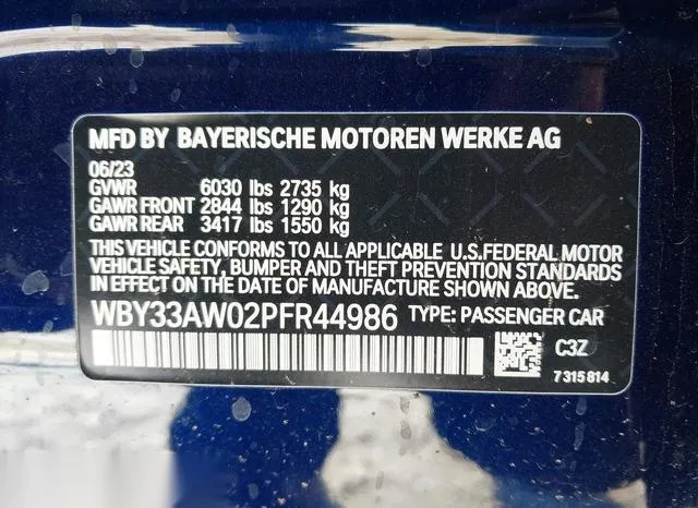 WBY33AW02PFR44986 2023 2023 BMW I4- M50 9