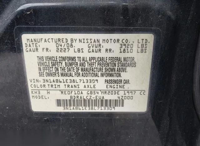 3N1AB61E38L713309 2008 2008 Nissan Sentra- 2-0 9