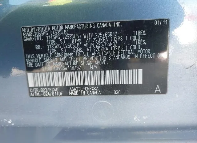 2T3BF4DV8BW116792 2011 2011 Toyota RAV4 9