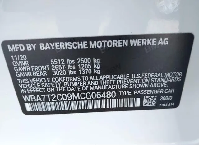 WBA7T2C09MCG06480 2021 2021 BMW 7 Series- 740I 9