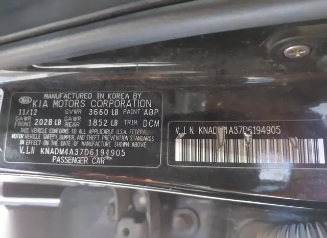 KNADM4A37D6194905 2013 2013 KIA Rio- LX 9