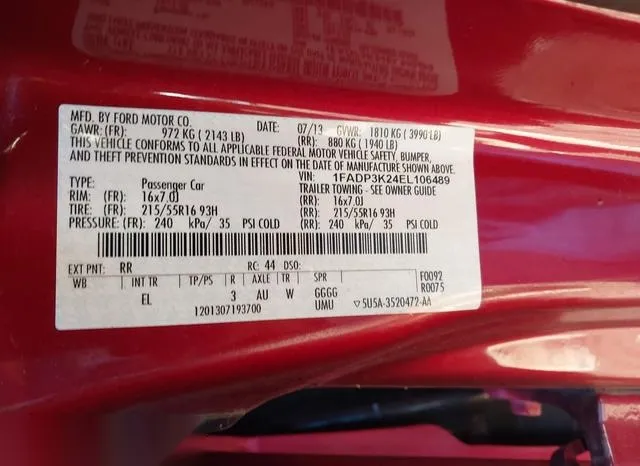 1FADP3K24EL106489 2014 2014 Ford Focus 9