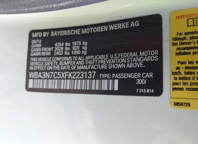 WBA3N7C5XFK223137 2015 2015 BMW 4 Series- 428I 9