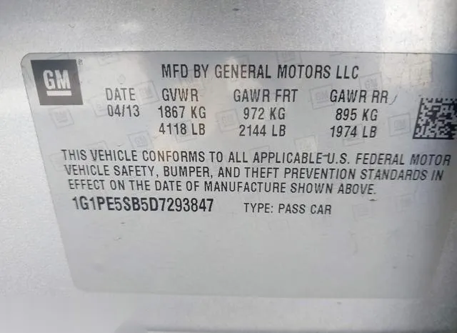 1G1PE5SB5D7293847 2013 2013 Chevrolet Cruze 9