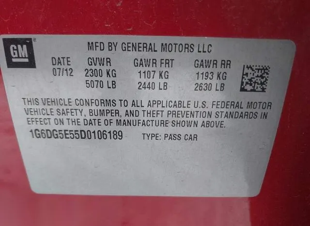 1G6DG5E55D0106189 2013 2013 Cadillac CTS 9