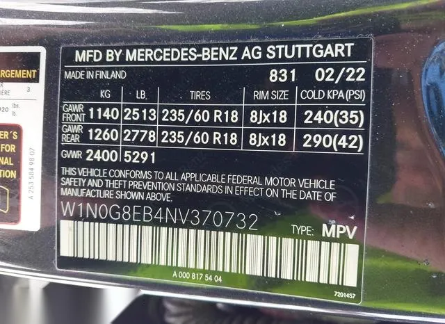 W1N0G8EB4NV370732 2022 2022 Mercedes-Benz GLC-Class 9