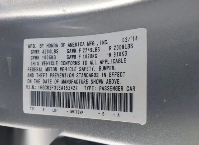 1HGCR2F30EA152427 2014 2014 Honda Accord- LX 9